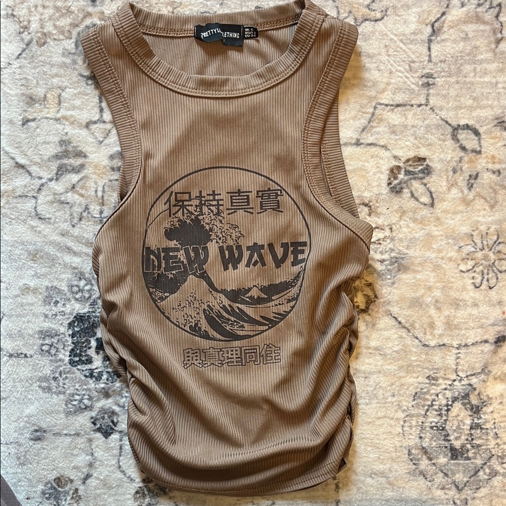 Brown Graphic Tank Top